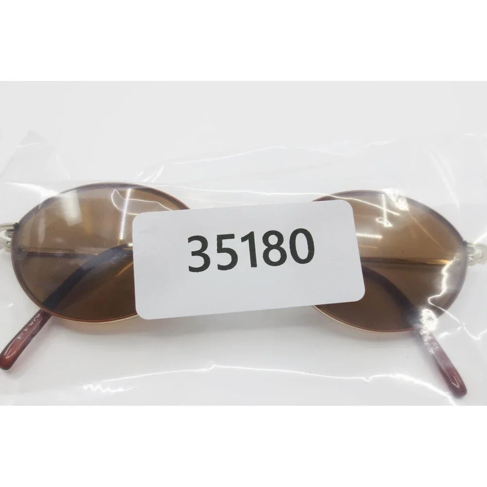 Flexon by Marchon 812 Gold Oval Sunglasses Brown Lens 50-18-140 Cashmere Brown